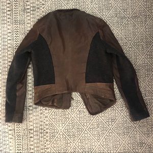 Via Spiga Jackets & Coats - Leather Cashmere Jacket Via Spiga M brown Grey Via Spiga Jackets & Coats - Leather Cashmere Jacket Via Spiga M brown Grey